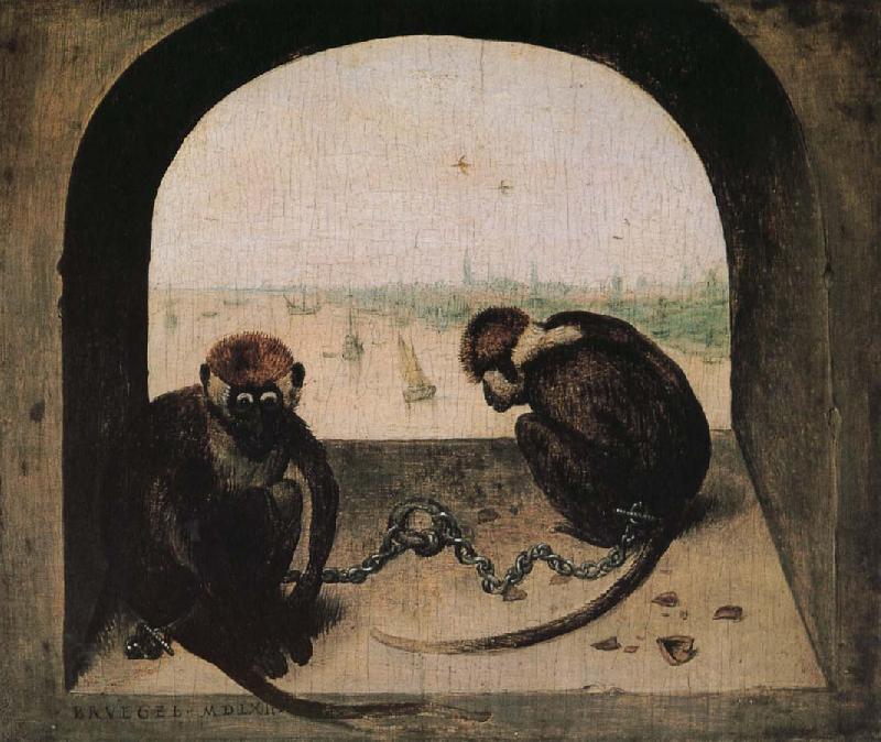 Pieter Bruegel 2 monkeys China oil painting art